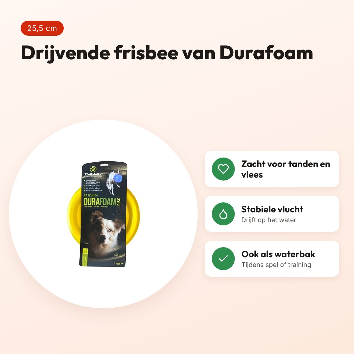 Starmark Easy Glider frisbee Durafoam 25,5 cm – drijvend – voordelen
