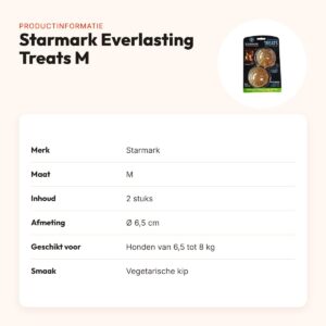 Starmark Everlasting Treats Veggie Kip M – 2 stuks, honden 6,5-8 kg – productinformatie