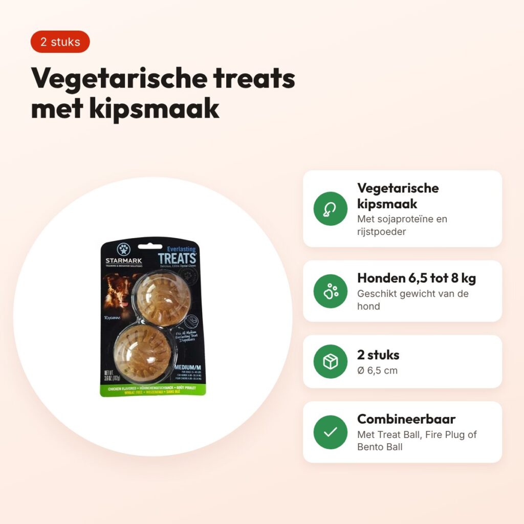 Starmark Everlasting Treats Veggie Kip M – 2 stuks, honden 6,5-8 kg – voordelen