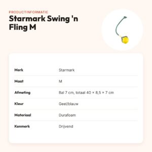 Starmark Swing 'n Fling Durafoam fetchbal aan touw M 7 cm – drijvend – productinformatie