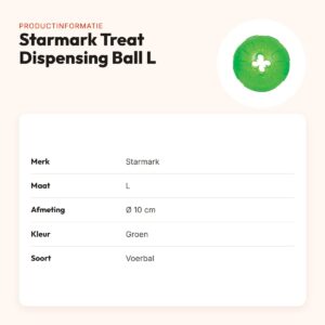 Starmark voerbal Treat Dispensing Chew Ball L 10 cm – groen – productinformatie