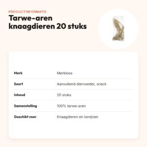 Tarwe-aren voor knaagdieren en konijnen 20 stuks – snack – productinformatie