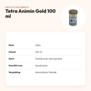 Tetra Animin Gold goudvissenvoer vlokken 100 ml – met spirulina – productinformatie