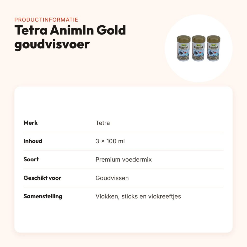 Tetra AnimIn Gold goudvisvoer spirulinavlokken 100 ml – multipack 3 stuks – productinformatie