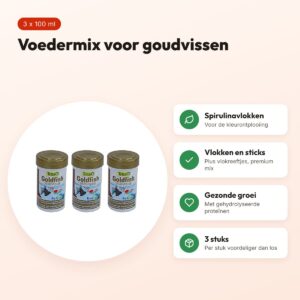 Tetra AnimIn Gold goudvisvoer spirulinavlokken 100 ml – multipack 3 stuks – voordelen
