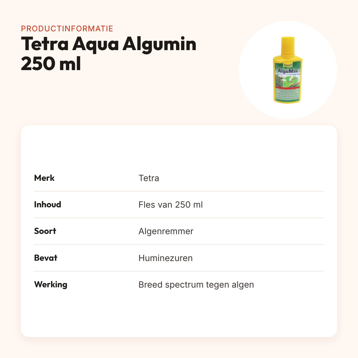 Tetra Aqua Algumin algenremmer 250 ml – mild en biologisch – productinformatie
