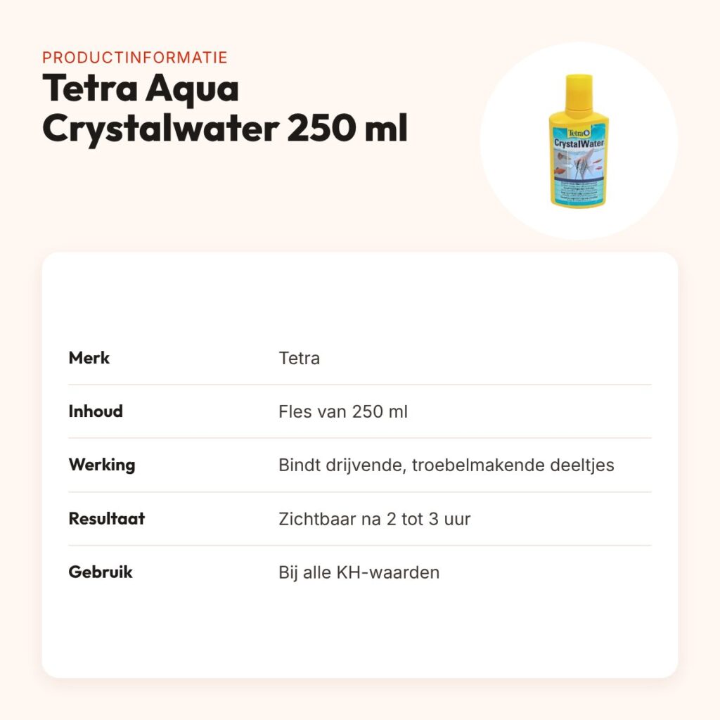 Tetra Aqua Crystalwater 250 ml – maakt troebel aquariumwater helder – productinformatie