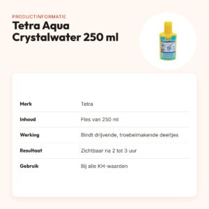 Tetra Aqua Crystalwater 250 ml – maakt troebel aquariumwater helder – productinformatie