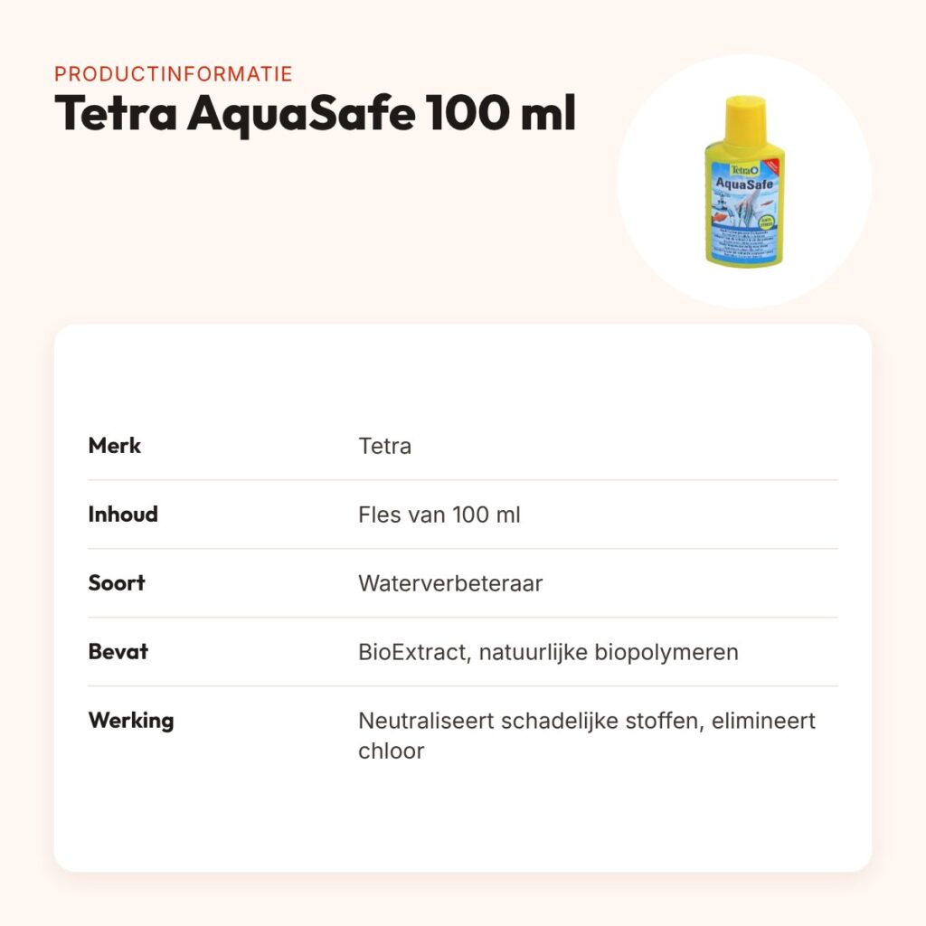 Tetra AquaSafe waterverbeteraar 100 ml – met BioExtract – productinformatie