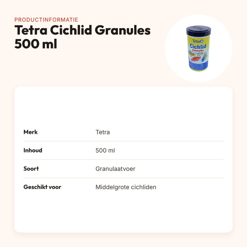 Tetra Cichlid Granules visvoer 500 ml – voor middelgrote cichliden – productinformatie