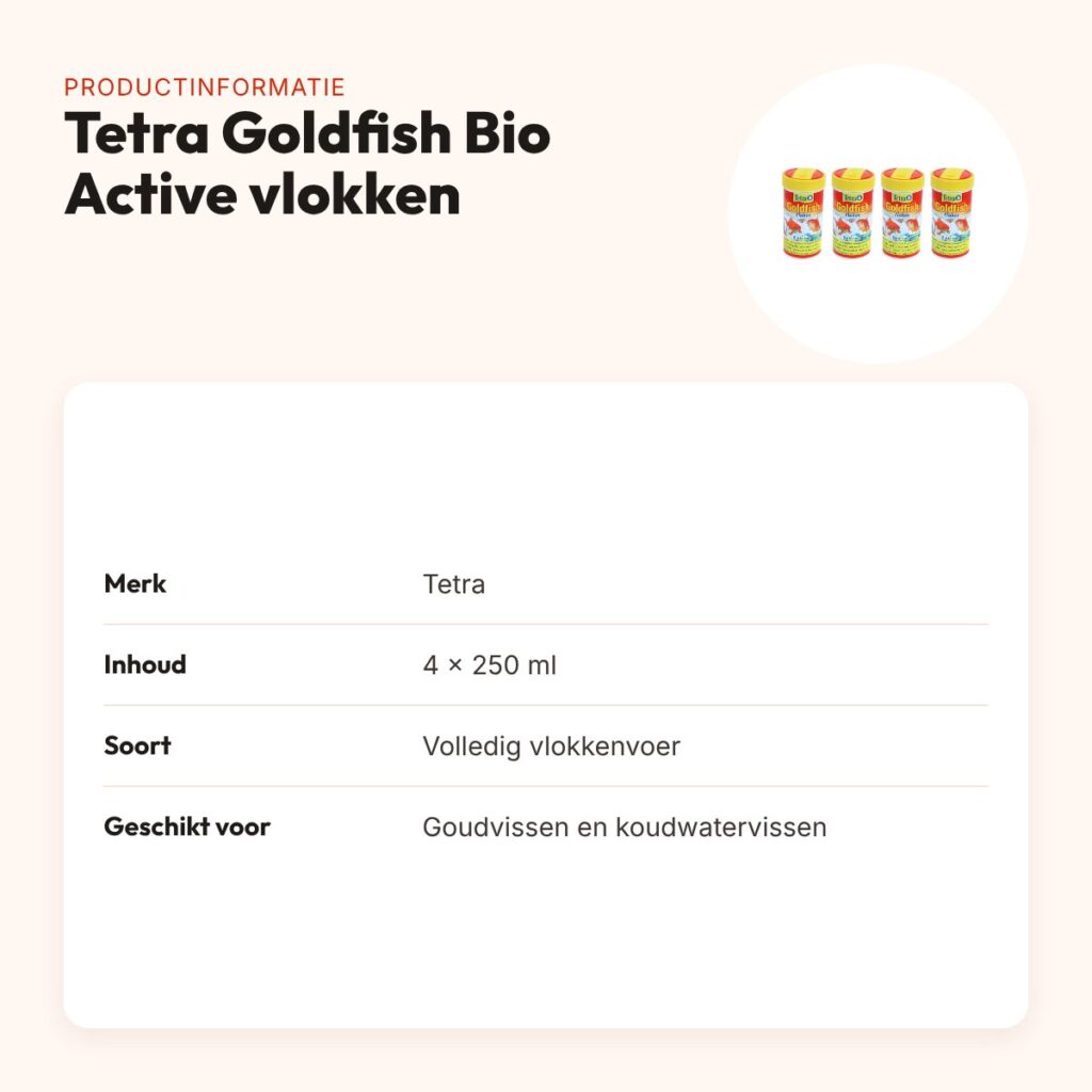 Tetra Goldfish Bio Active vlokken 250 ml – koudwater – multipack 4 stuks – productinformatie