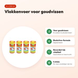 Tetra Goldfish Bio Active vlokken 250 ml – koudwater – multipack 4 stuks – voordelen