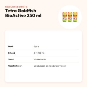 Tetra Goldfish BioActive vlokken 250 ml – multipack 3 stuks – productinformatie