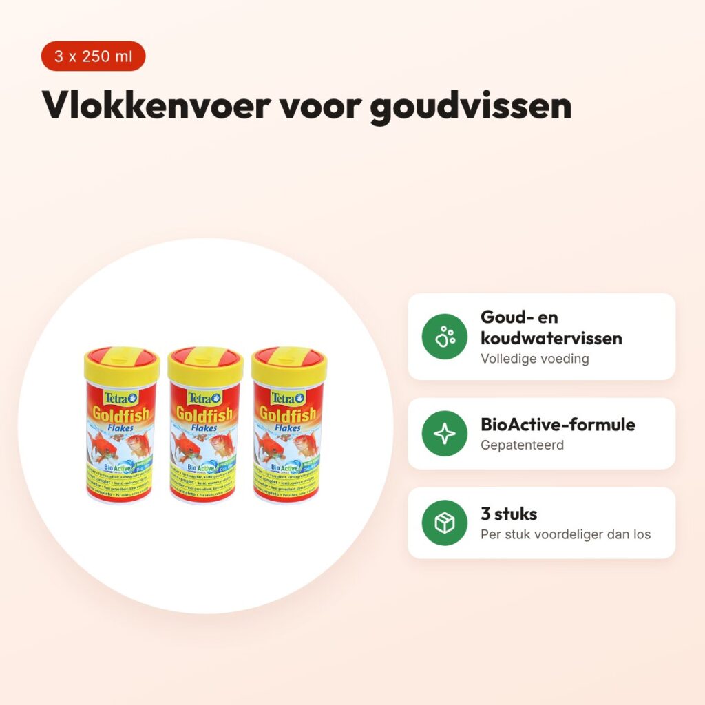 Tetra Goldfish BioActive vlokken 250 ml – multipack 3 stuks – voordelen
