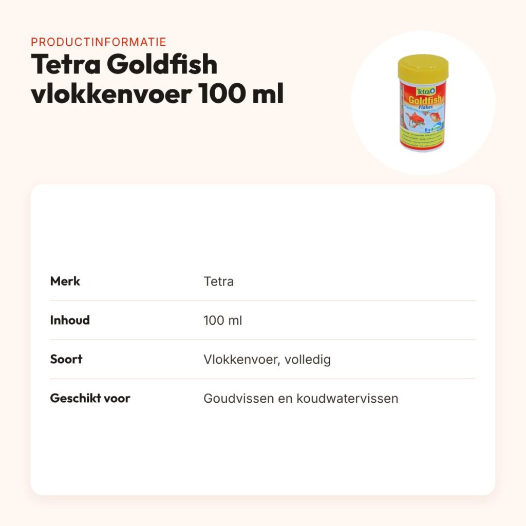 Tetra Goldfish visvoer vlokken 100 ml – BioActive, voor koudwatervissen – productinformatie