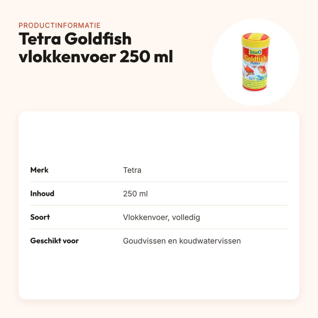 Tetra Goldfish visvoer vlokken 250 ml – BioActive, voor koudwatervissen – productinformatie