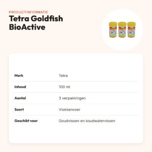 Tetra Goldfish vlokken BioActive 100 ml – goudvissenvoer, multipack 3 stuks – productinformatie