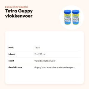 Tetra Guppy visvoer vlokken 250 ml – kleurversterker – multipack 2 stuks – productinformatie