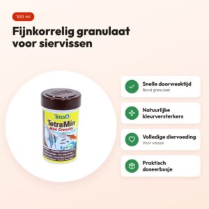 Tetra Min granulaatvoeder 100 ml – fijnkorrelig, voor siervissen – voordelen