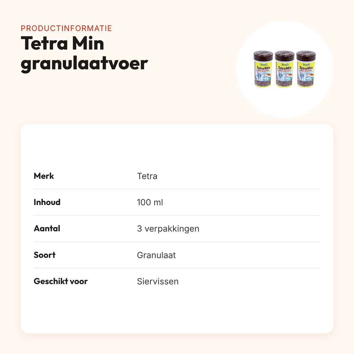 Tetra Min granulaatvoer siervissen 100 ml – multipack 3 stuks – productinformatie