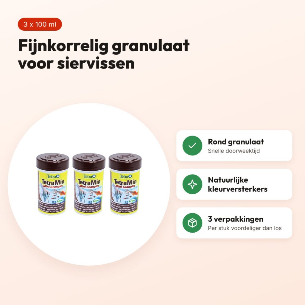 Tetra Min granulaatvoer siervissen 100 ml – multipack 3 stuks – voordelen
