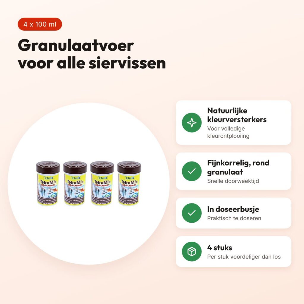 Tetra Min granulaatvoer siervissen 100 ml – multipack 4 stuks – voordelen