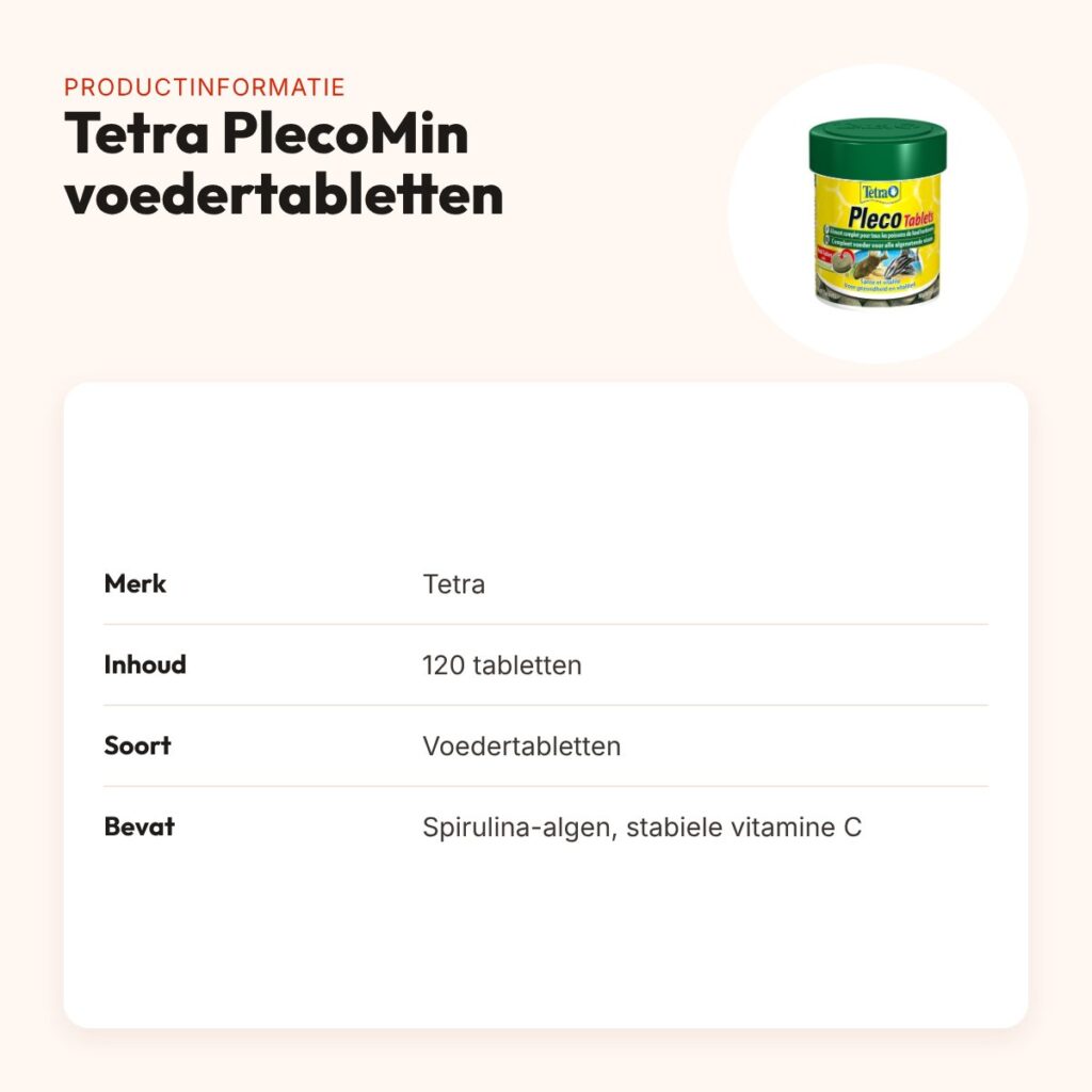 Tetra PlecoMin voedertabletten 120 stuks – met spirulina-algen – productinformatie