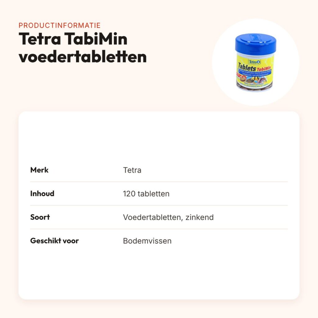Tetra TabiMin voedertabletten 120 stuks – zinkend, voor bodemvissen – productinformatie