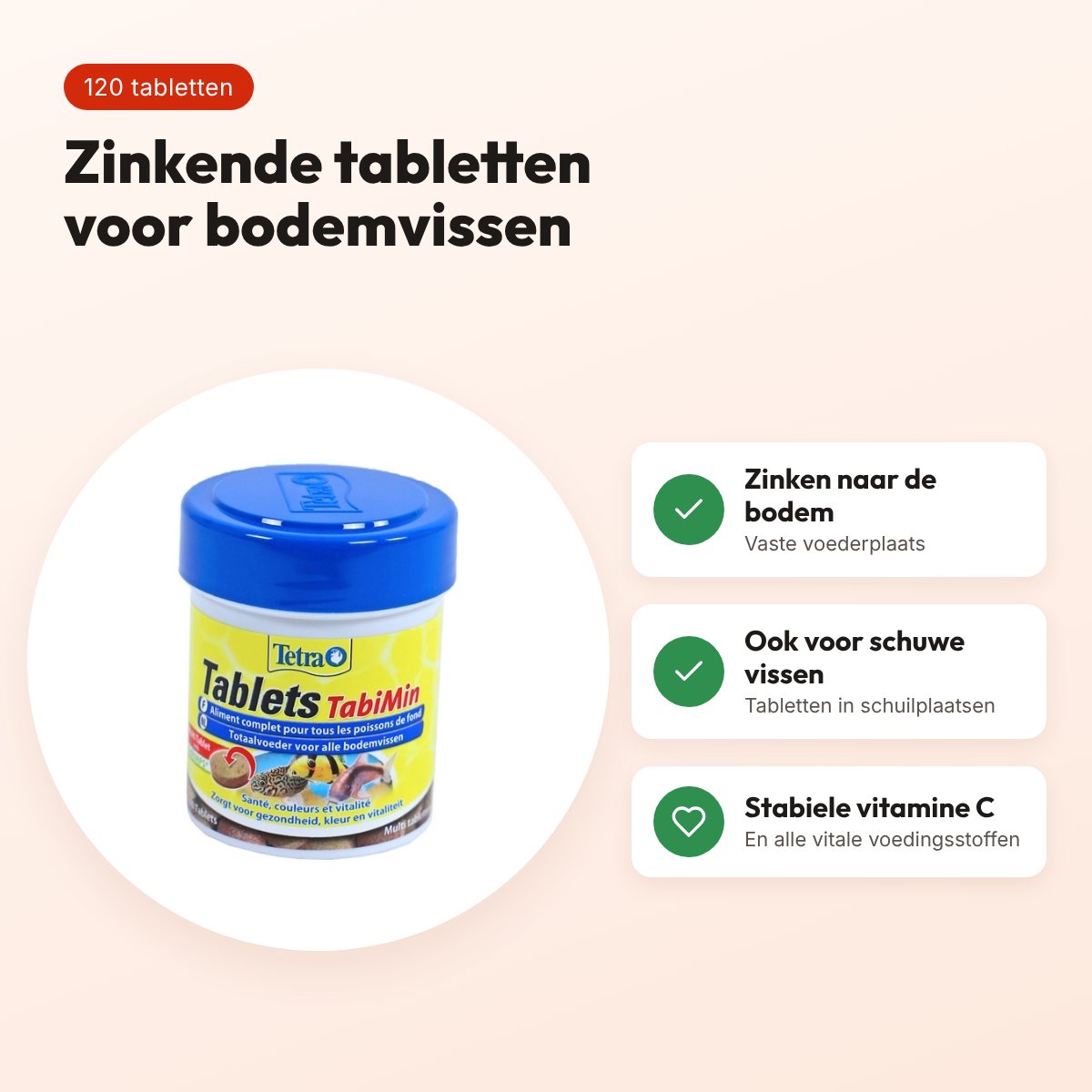Tetra TabiMin voedertabletten 120 stuks – zinkend, voor bodemvissen – voordelen