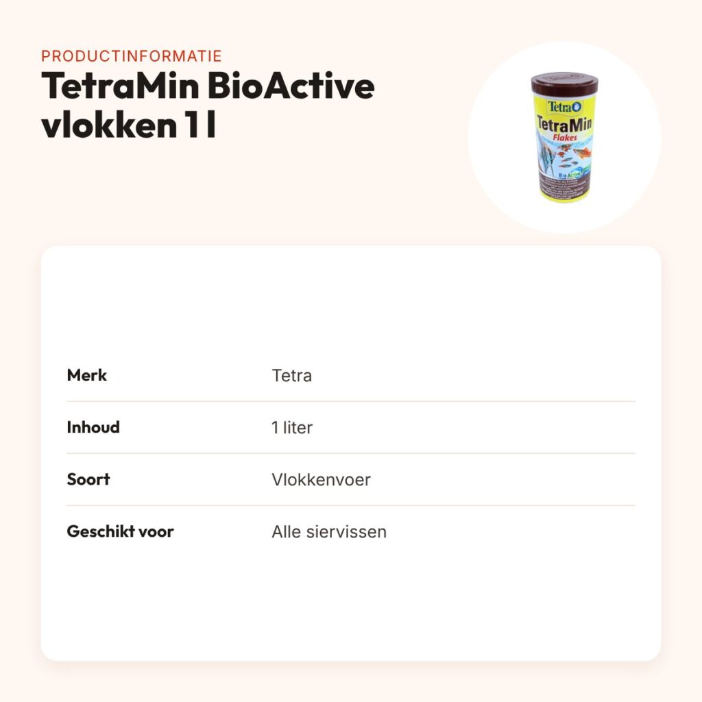 TetraMin BioActive visvoer vlokken 1 liter – voor alle siervissen – productinformatie