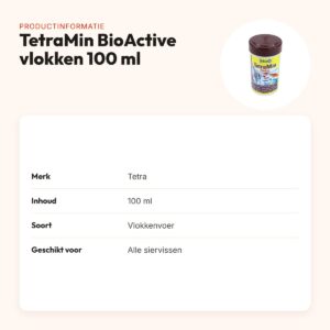 TetraMin BioActive visvoer vlokken 100 ml – voor alle siervissen – productinformatie