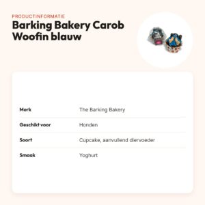 The Barking Bakery Carob Woofin blauw glazuur – cupcake hondensnack – productinformatie