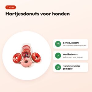 The Barking Bakery Domuttz hartjes donuts – trio, 3 stuks – voordelen