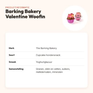 The Barking Bakery I Woof You Valentine Woofin – cupcake hondensnack – productinformatie