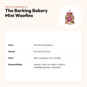 The Barking Bakery Mini Iced Woofins voorraadpot – 45 stuks – productinformatie