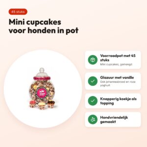 The Barking Bakery Mini Iced Woofins voorraadpot – 45 stuks – voordelen