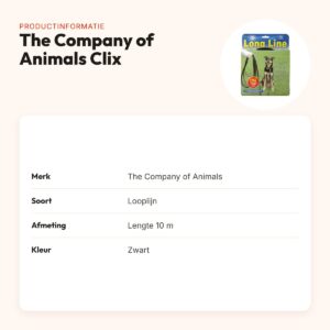The Company of Animals Clix looplijn zwart 10 m – voor training – productinformatie
