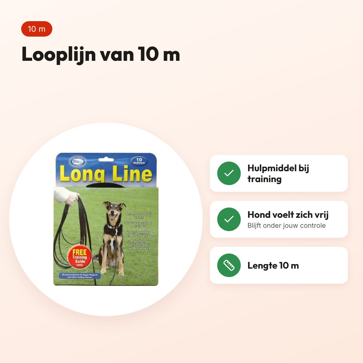 The Company of Animals Clix looplijn zwart 10 m – voor training – voordelen