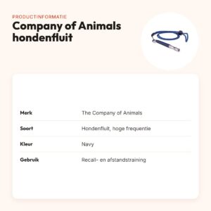 The Company of Animals hondenfluit hoge frequentie navy – instelbaar – productinformatie