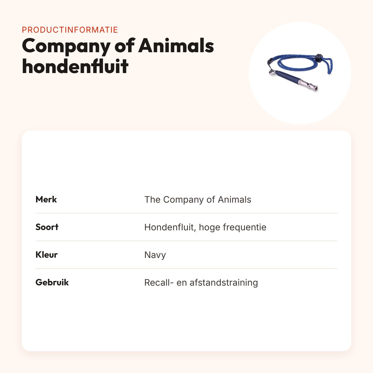 The Company of Animals hondenfluit hoge frequentie navy – instelbaar – productinformatie