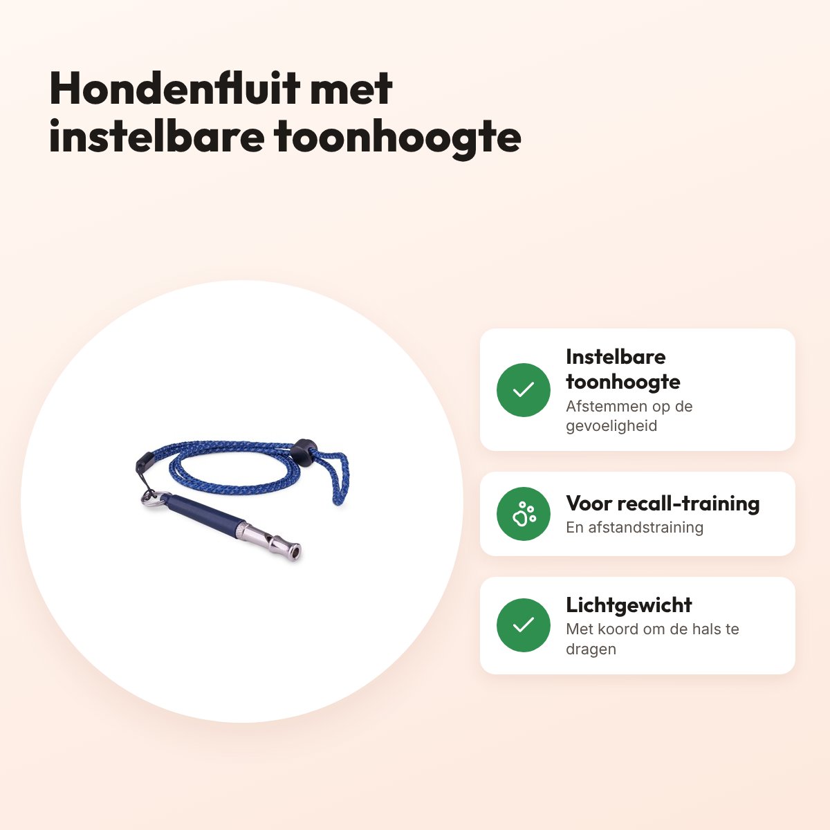 The Company of Animals hondenfluit hoge frequentie navy – instelbaar – voordelen