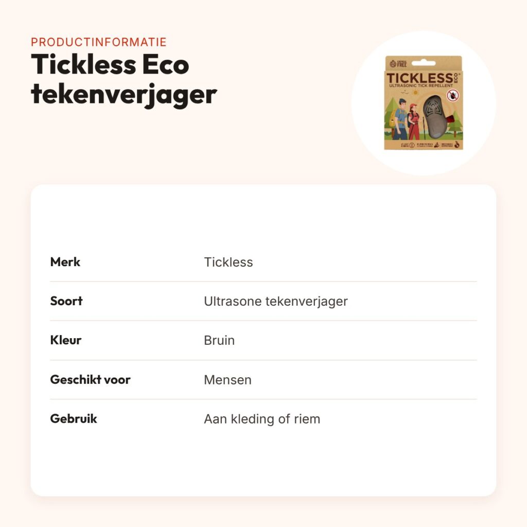 Tickless Eco tekenverjager voor mensen bruin – ultrasoon, zonder gifstoffen – productinformatie