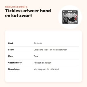 Tickless teek- en vlooienafweer hond en kat zwart – ultrasoon, geurloos – productinformatie