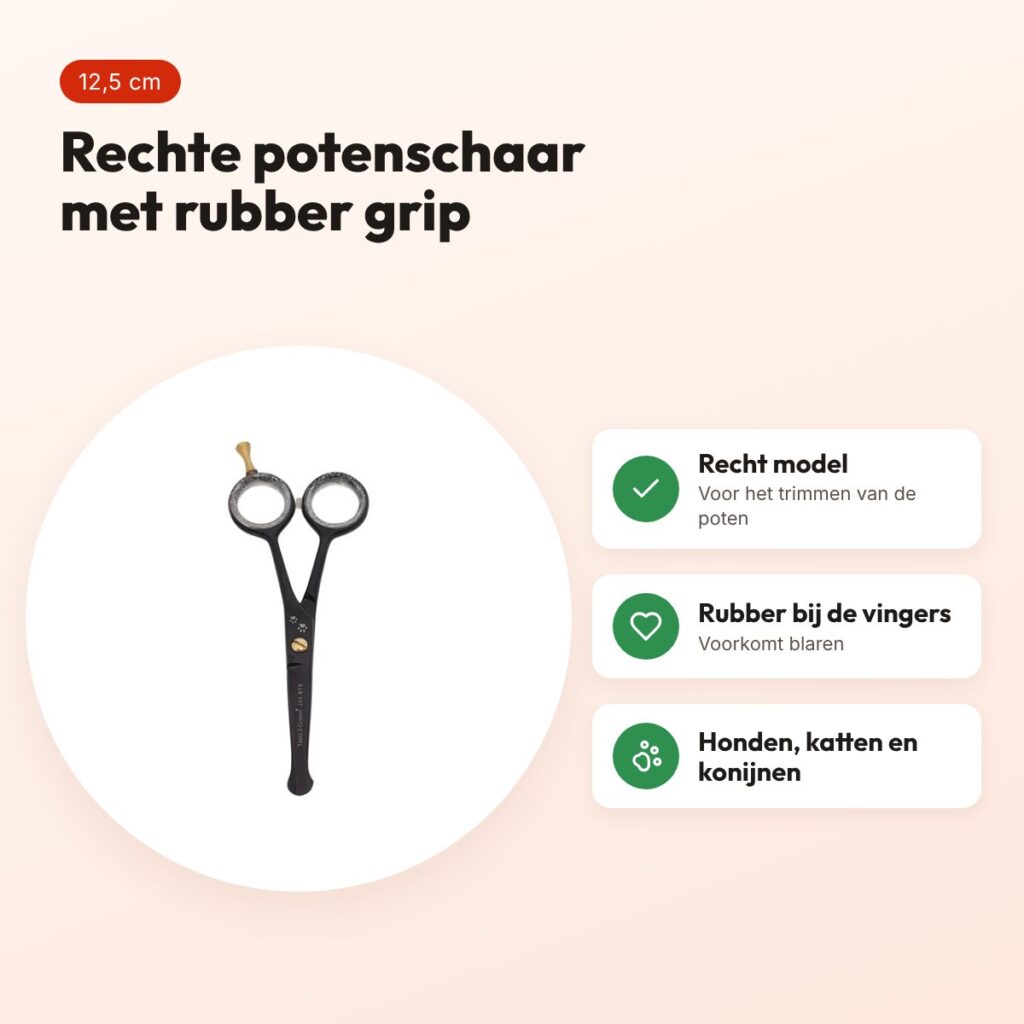 Tools-2-Groom Black Edge potenschaar recht 12,5 cm – rubber grip – voordelen
