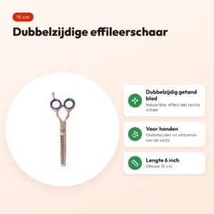 Tools-2-Groom effileerschaar dubbelzijdig 61600 – 6 inch (15 cm) – voordelen