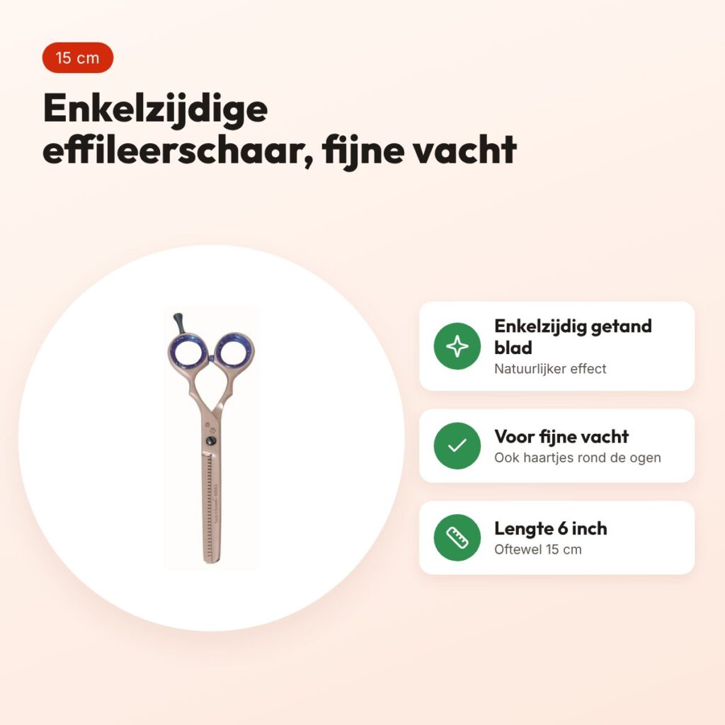 Tools-2-Groom effileerschaar enkelzijdig 60600 – 6 inch (15 cm) – voordelen