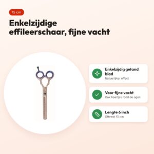 Tools-2-Groom effileerschaar enkelzijdig 60600 – 6 inch (15 cm) – voordelen