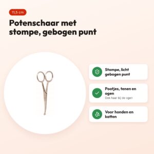 Tools-2-Groom potenschaar gebogen 4,5 inch (11,5 cm) – stompe punt – voordelen