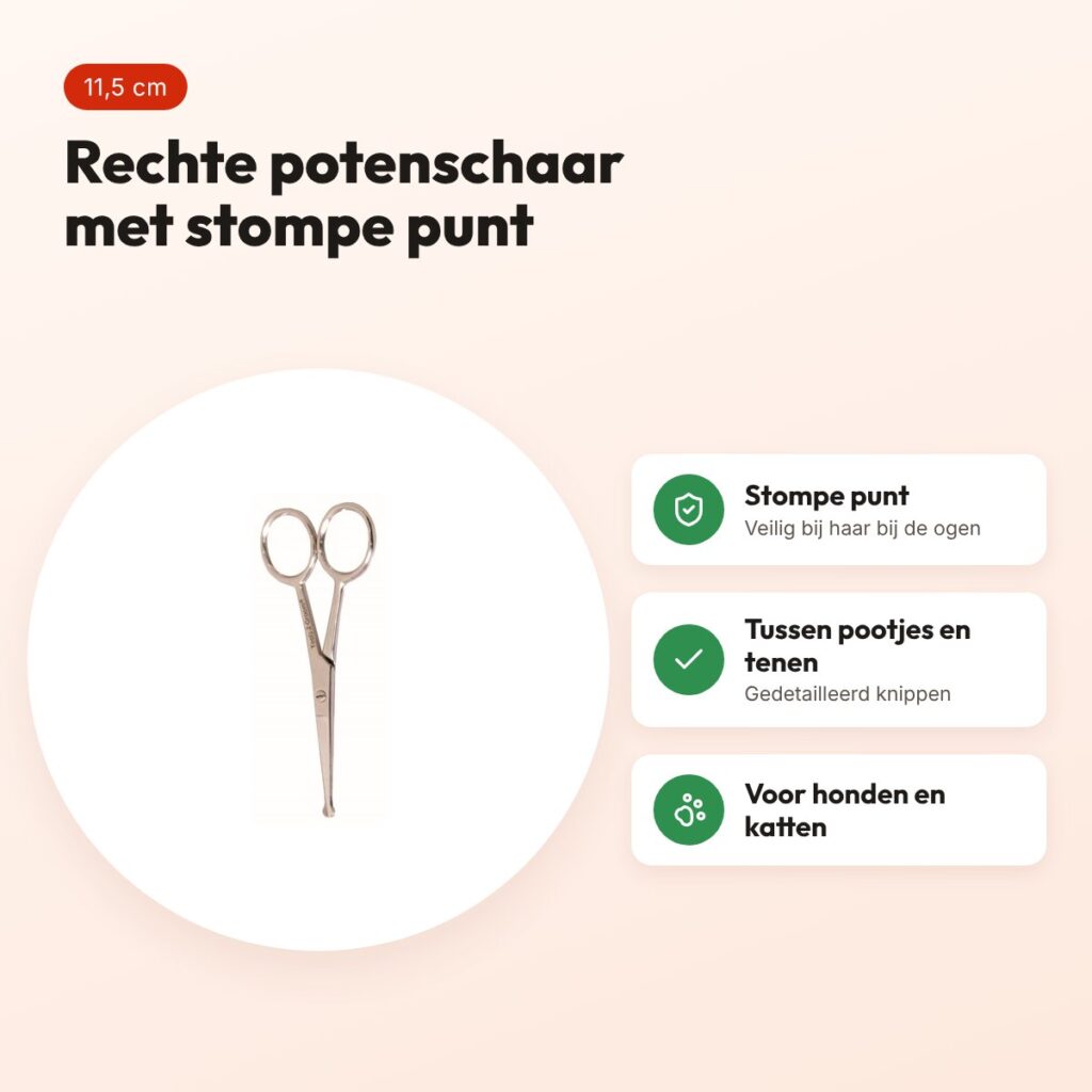 Tools-2-Groom potenschaar recht 4,5 inch (11,5 cm) – stompe punt – voordelen