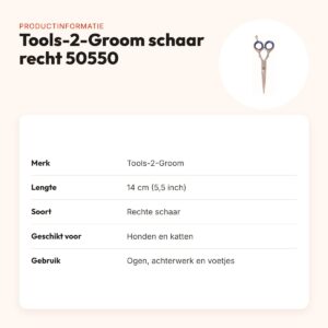 Tools-2-Groom schaar recht 50550 – 5,5 inch (14 cm) – productinformatie